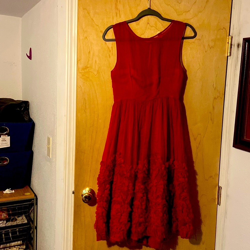 Red Dress by Tiny 2 Event Holiday Dress Silk